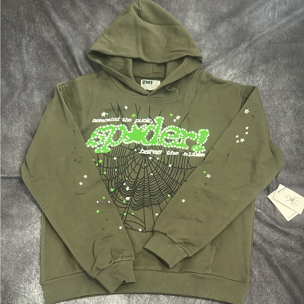 Spider Olive Green Hoodie